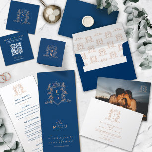 Convites Casamento de ouro rosa da copa azul da copa do mon