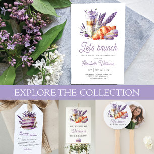 Prato De Papel Birthday Brunch Watercolor Macarons e Croissant