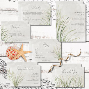 Cartão De Informações Boho Pampas Grass Minimal Modern Details Card