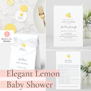 Etiqueta Lemon Elegant Minimalista Simples Endereço Chic Ba