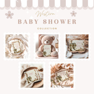 Cartão De Informações Rustic Cowgirl Boots Diapper Raffle