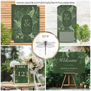 Cartão De Agradecimento Casamento Verde Rustic Fern