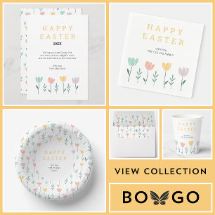 Convites Páscoa Domingo Brunch Amarelo Fita Botânica