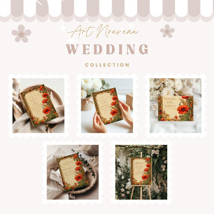 Reserve A Data Art Nouveau Poppy Wedding