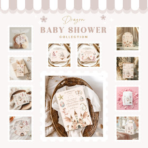 Convites Um Dragão Pequeno está no Caminho Chá de fraldas