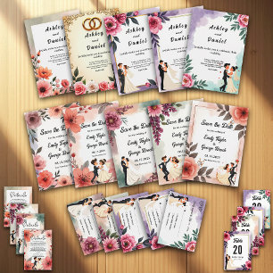 Convites Noiva Floral Romântica E Casamento De Groom