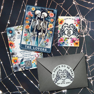 Adesivo Til Death Nos Parte Skeletons Casamento Gótico