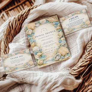 Convites Chuva de Noiva Conchas de Areia Marítima