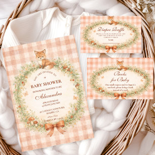 Convites Chá de Bebê Vintage Raposa na Floresta