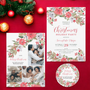 Adesivo Rua floral vermelha russa Feliz Natal