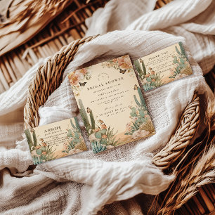 Convites Chá de Bebê Boho Cacto do Deserto