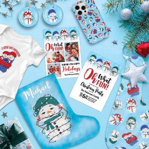 Meia De Natal Grande Luzes brilhantes Maravilhas de inverno Snowman Nat
