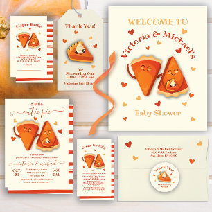 Adesivo Pequeno Chá de fraldas de outono de Pizza de Abóbo