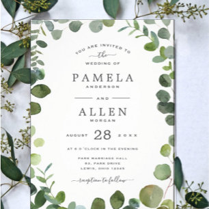 Convites Eucalyptus Weding Invitation
