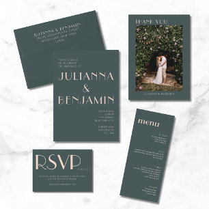 Convites Casamento de Deco de Arte Escamuflada e Elegante M