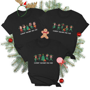 Camiseta Elf de Natal Personalizado Com Rosto Engraçado