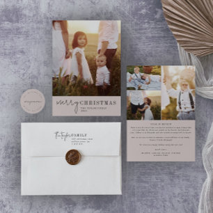 Cartão De Festividades Ano Neutro de Natal Moderno em Revisão