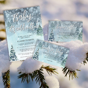 Adesivo Vinheta Chá de fraldas da Floresta de inverno