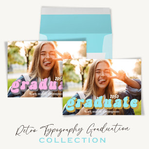 Convites Tipografia do formando Foto QR Code Mídia Social