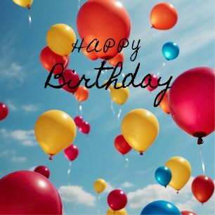 Cartão De Agradecimento Celebrações do Céu: Um Burst de Desejos de Anivers