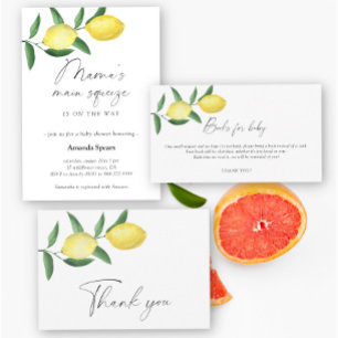 Convite principal de espremer da mãe Chá de fralda