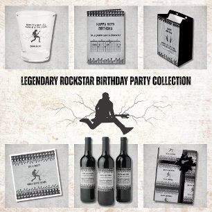 Rótulo De Garrafa De Cerveja Legenda guitarrista Feliz Aniversário Garrafa de M