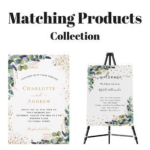 Convites Eucalyptus greenery QR code RSVP casamento de luxo