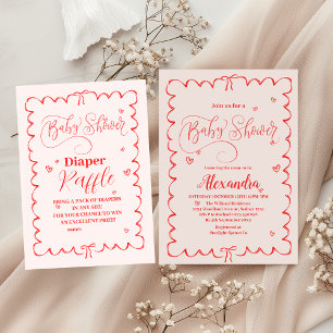 Cartão De Informações Manuais de bebê de Arco rosa minimalista