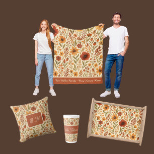 Caneca De Café Latte Flores víboras russas - tipografia do outono