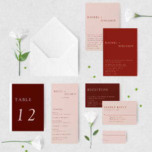 Convites Casamento de Terracotta Boêmia Moderna Elegante