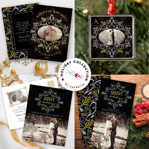 Convites Festa de Feriado Clássico da Folhagem de Deco da V