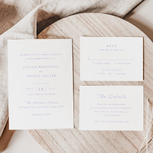 Convites Jillian Lilac Classic Wedding