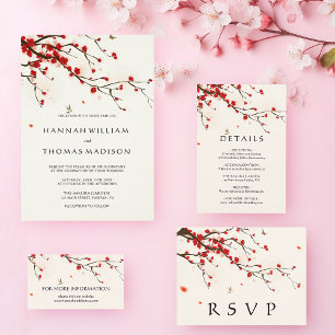 Convites Cherry Blossoms Watercolor Invitation
