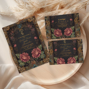 Cartão De Agradecimento Chá de panela Gótico Vitoriano Floral