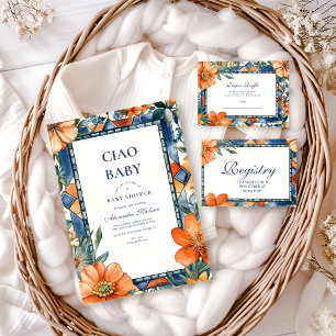 Cartão De Informações Azulejos do Mediterrâneo Amalfi Capri Diapper Raff