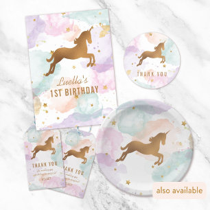 Convite de aniversário Unicorn