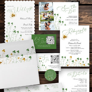 Adesivo Casamento Dourado Shamrock Wildflower