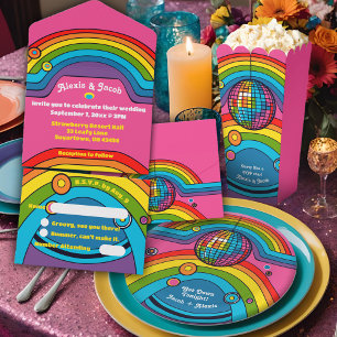 Adesivo Rainbow Disco Mirror Ball Groovy Dance Party Funky