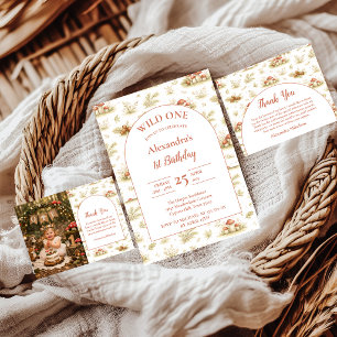 Prato De Papel Aniversário Floresta Selvagem Blush