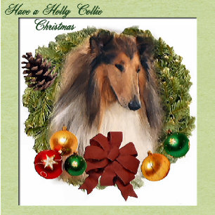 Cartão De Festividades Rough Collie Natal Gifts
