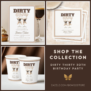 Convites Dirty trigty Espresso aniversário de 30 anos