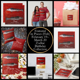 Camiseta Peixes a Festa de aniversário do Sinal Zodiac de P