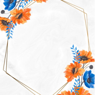 Convites Chá de casamento azul e laranja