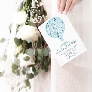 Convites Casamento de Balão de Ar Quente com Marinho de Amo