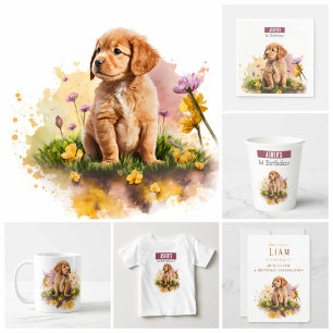 Primavera Vibes Puppy - Camiseta primeiro aniversa