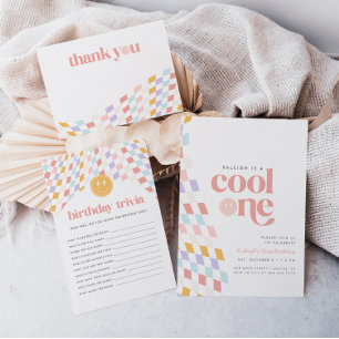 Convites Retrô Verificado no Primeiro Aniversário da legal 