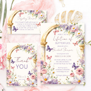 Convites Vida das borboletas chá de panela floral