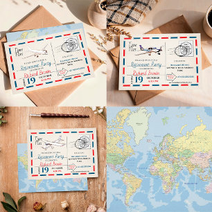 Convite de festas de Vintage Retirement com Avião