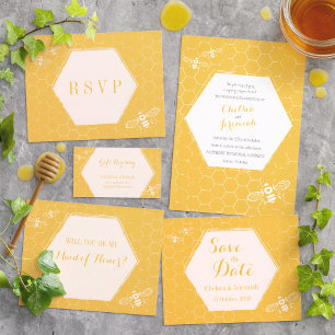Convites Oh Honey Bee Yellow Custom Wedding