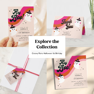 Convites Primeiro aniversario de Boo e Fantasma Bonito Retr